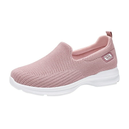 

Blphud Summer Flats for Women New Shoes Leather Casual Women Women s Spring and Summer Fashion Mesh Perforated Breathable Casual Shoes Slip on Solid Color Shoes Womens Casual Shoe Pink 39