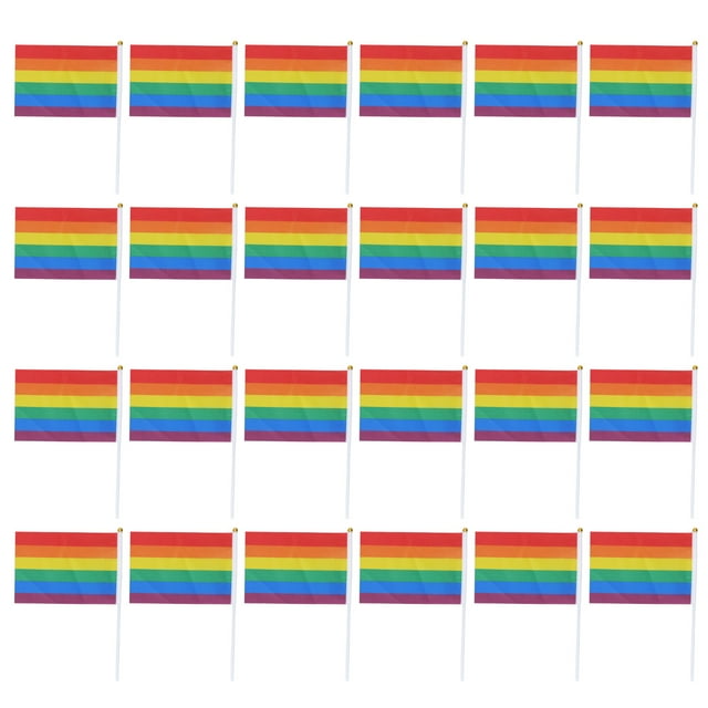 Gay Pride Flags, Bright Color Polyester Plastic Mini Pride Flags For Festival Party