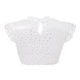 thumbnail image 5 of OOOUM Kids Mesh T-Shirt Crewneck Solid Color Short Sleeve Layering Tees Lightweight Classic Fit Casual Tops White 9-10 Years, 5 of 9
