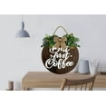 thumbnail image 2 of Eveokoki 12" Coffee Bar Wall Signs Decor, But First Coffee Sign, Farmhouse Wood Coffee Signs Coffee Bar Decor for Coffee Station, Coffee Lover Gift, 2 of 5