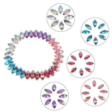 Pink Rhinestones Snap 500pcs 7*15mm Crystal Rhinestones Acrylic Flat Back Horse Eye Shape Decor For Clothes Phonem, Flat Back Bead, Garment Accessories ()