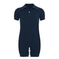 thumbnail image 3 of Doomiva Kids Boys Girls Special Needs Adaptive Clothing Turn-Down Collar Short Sleeve Jumpsuit Bodysuit Romper Navy Blue 16, 3 of 7