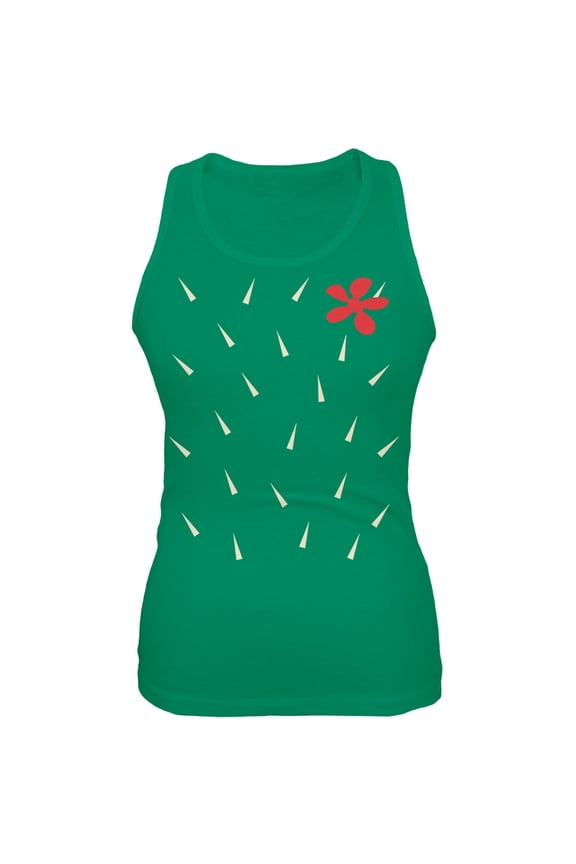 Juniors Halloween Cactus Costume Sleeveless Soft Tank Top