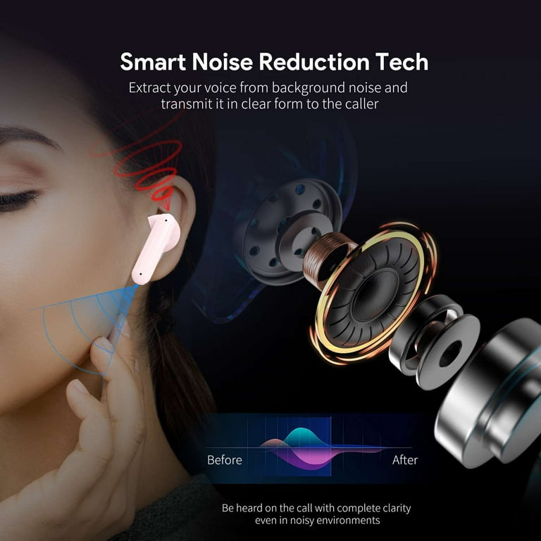 【超目玉】 Headphones, Ear in Wireless True Esoulk Crystal Noise Clear トップス