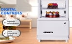TEQIN Countertop Refrigerated Display Refrigerator, 2.4 Cu.Ft  Commercial Glass Cake Cooler with LED Lighting, Turbo Frost-Free Air-Cooling Display Case,Pastry Dessert Bakery Showcase