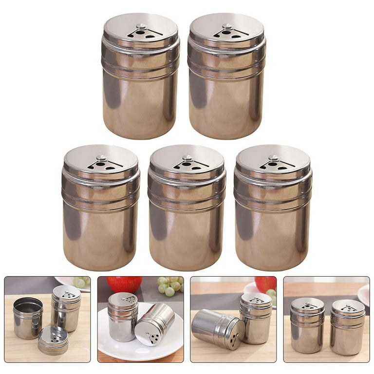 5 Pcs Ceramic Condiment Pots Spice Jars With Bamboo Rack 360