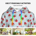 thumbnail image 4 of Lsque Hand Drawn Strawberry Pattern Casual Women's Hoodie,Hooded Sweatshirt with Kangaroo Pocket,Pullover Hoodie with Eye-catching Drawstrings-Medium, 4 of 7