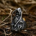 thumbnail image 5 of HOOUN Men's Gothic Soul Reaper Ring Stainless Steel Reaping Hook Skull Biker Punk Ring-8, 5 of 5