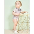 thumbnail image 4 of CARETOO Baby Boy Clothes Suit Romper Plaid Shirt Shorts Suspender Pants Formal Cotton Fabric 3pcs, 4 of 18