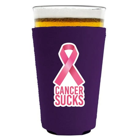 

Cancer Sucks Pint Glass Coolie (Purple)