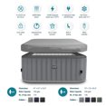 thumbnail image 2 of Wave PACIFIC, Inflatable Hot Tub & Spa, all Integrated, energy efficient, 6 Person, Square : GREY RATTAN, 2 of 5