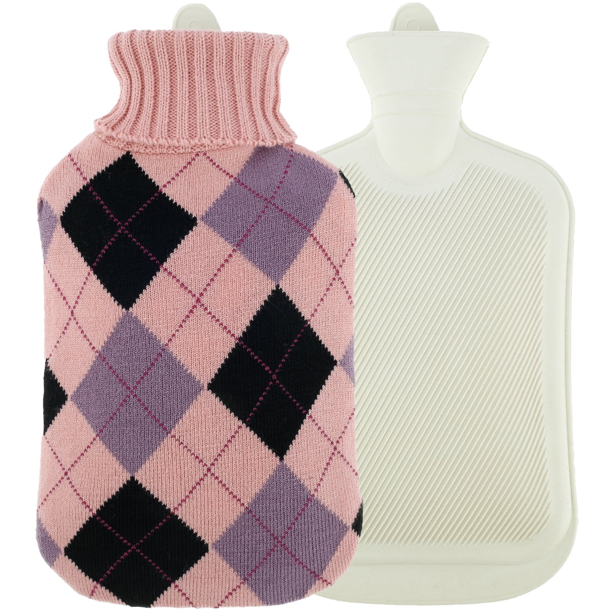 Littleduckling Hot Water Bottle 2L Hot Water Bag with Knit Cover Rubber Hot Water Pouch for
