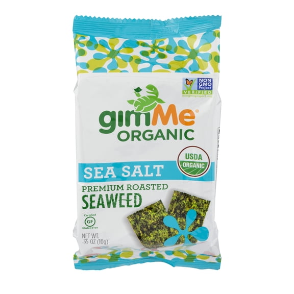 gimMe Organic Premium Roasted Seaweed Sea Salt Chips, 0.35 Oz.