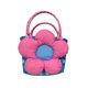 thumbnail image 4 of Bolso tejido con flores, pequeño bolso de mano, cesta decorativa con asa, multifuncional. Flor rosa azul, 4 of 9