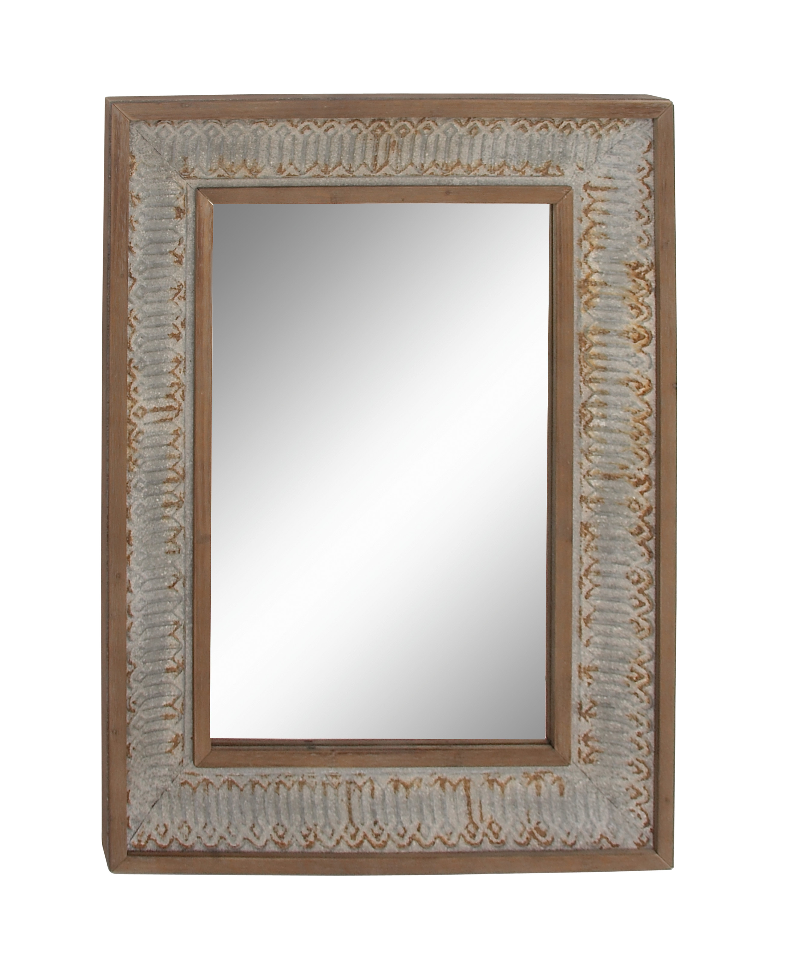 DecMode 30"W, 40"H Rectangle Wall Mirror, Grey