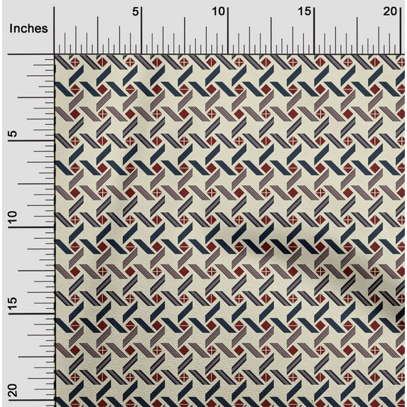 oneOone Cotton Flex Fabric Line|Diamond & Triangle Geometric Printed Craft Fabric BTY 40 Inches Wide
