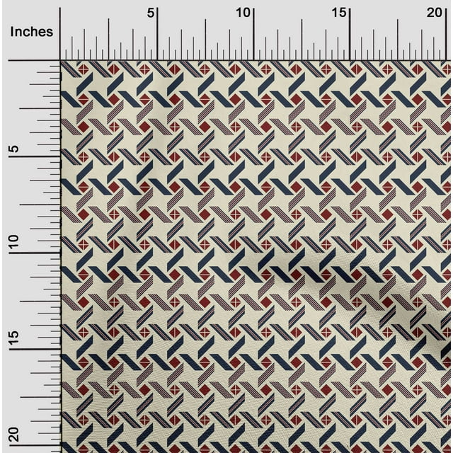 oneOone Cotton Cambric Fabric Line|Diamond & Triangle Geometric Print Fabric By Yard 56 Inches Wide