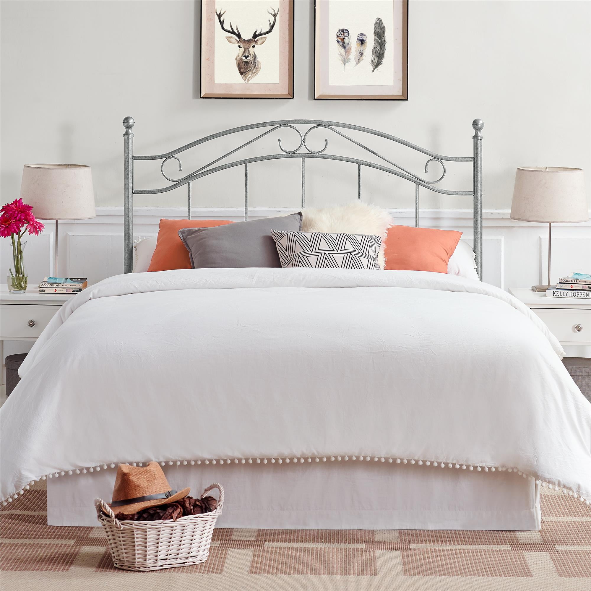 Mainstays Full/Queen Metal Headboard, Pewter