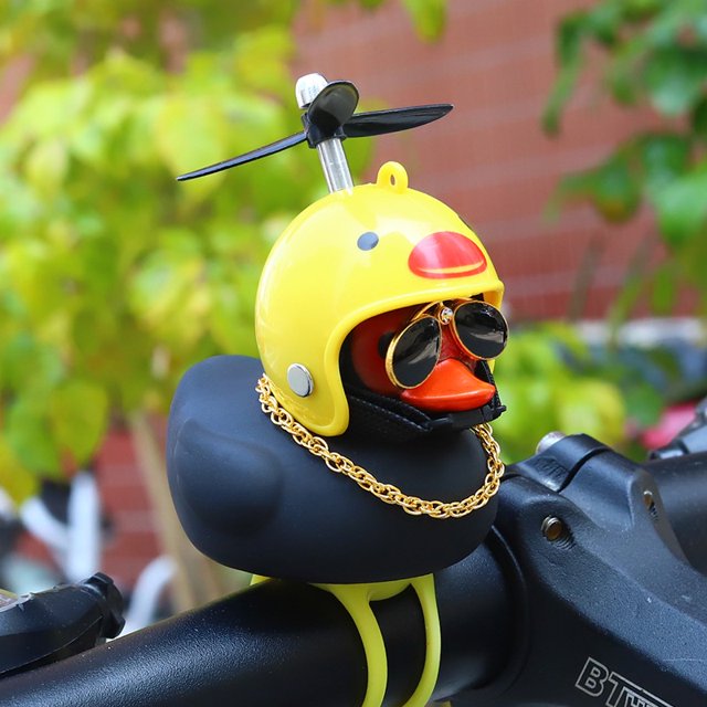 Pato Negro Con Casco Hélice Coche Onda Rompiendo Auto Decoración Interna Adornos huangjie unisex