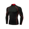 thumbnail image 3 of Faithtur Men’s Long Sleeve Workout Tops Mock Neck Slim Fit Compression Shirts Outdoor Athletic Tops, 3 of 5