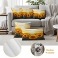 thumbnail image 6 of Sunflower Farmhouse Outdoor Waterproof Pillow Covers, Summer Watercolor Botanical Floral Decorative Square Throw Pillowcase Sofa Cushion Sham for Patio/Couch/Chair, 26"x26" 2 Pack, 6 of 8