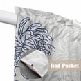 thumbnail image 2 of Blue White Kitchen Window Curtains, Swag Curtains Valance for Bedroom Living Room Bathroom, Abstract Grey Chrysanthemum Flower Floral Rod Pocket Window Treatment Curtain Block Drapes 2 Panels 36"x36", 2 of 9