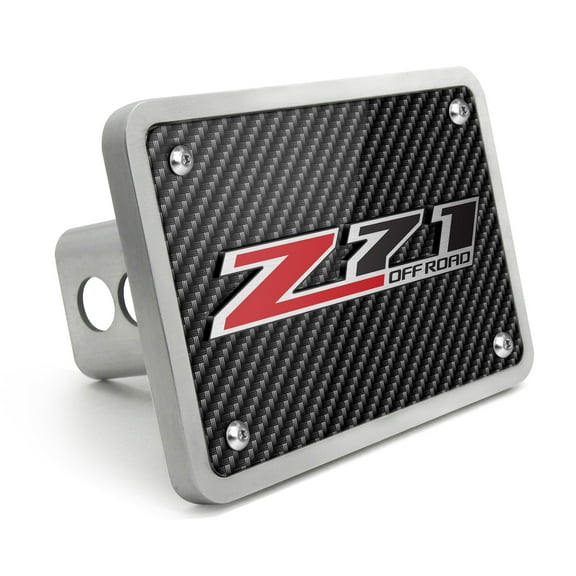 Chevrolet Z71 Off Road 3D Carbon Fiber Look Aluminum 2 inch Tow Hitch Cover