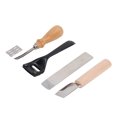 thumbnail image 3 of Leather Working Tool, Small Portable Curved Handle Metal Leather Skiver Set Incisive With 3 Blades For Home, 3 of 8