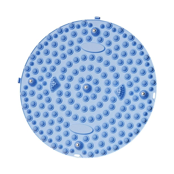 Esterilla masajeadora de pies con presión para los dedos, redonda, de 13,78 pulgadas de diámetro, antideslizante y decorativa. Azul
