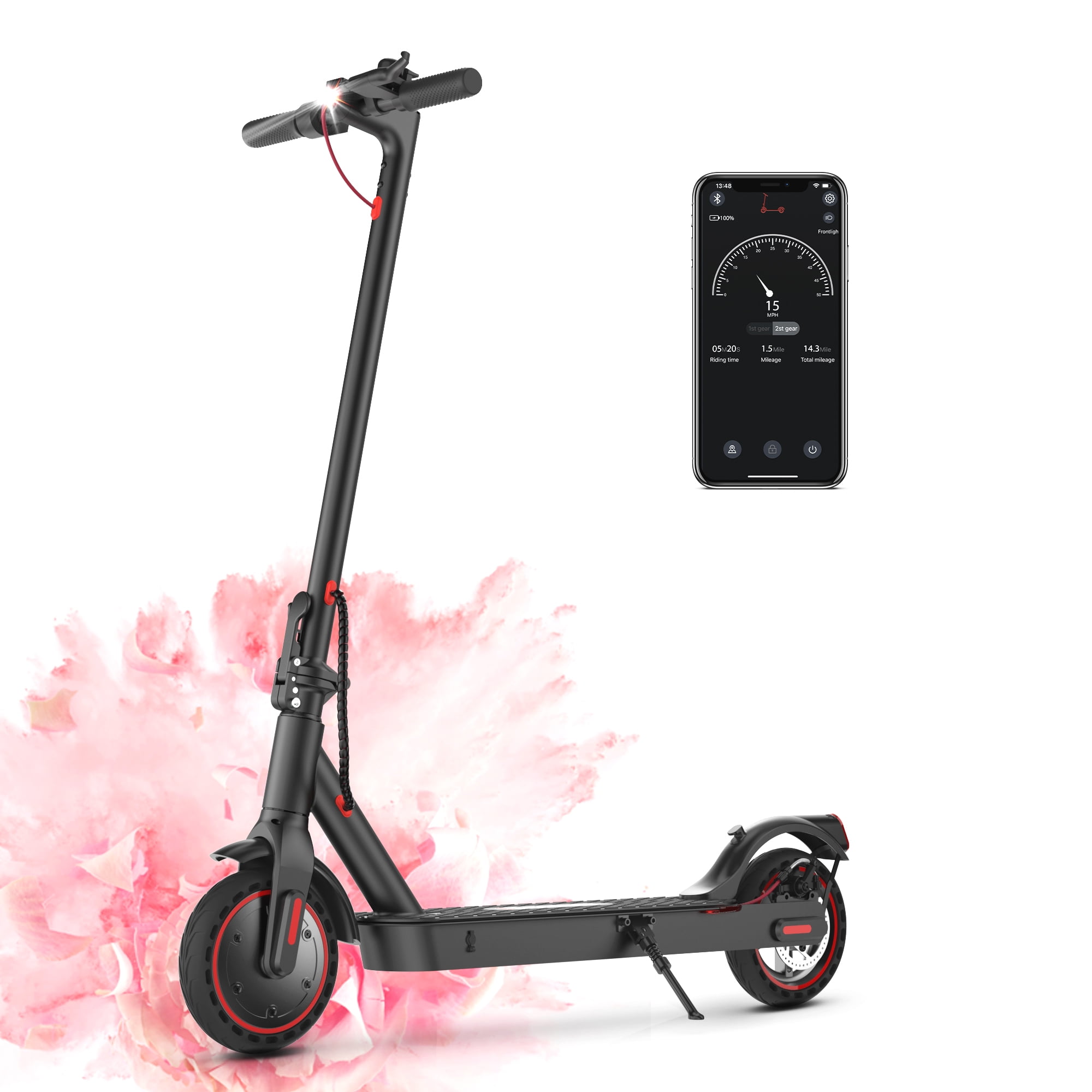 GYROOR C1 450W Electric Scooter Seat for Adults, Max Speed 15.5Mph Up to 21 Miles Range, Tire for Commuting with Basket - Walmart.com
