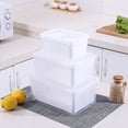 thumbnail image 2 of Household Kitchen Refrigerator Food Fruit Preservation Box Crisper Sealed Storage Box Rectangular Drain Transparent Storage Container (3L White), 2 of 9