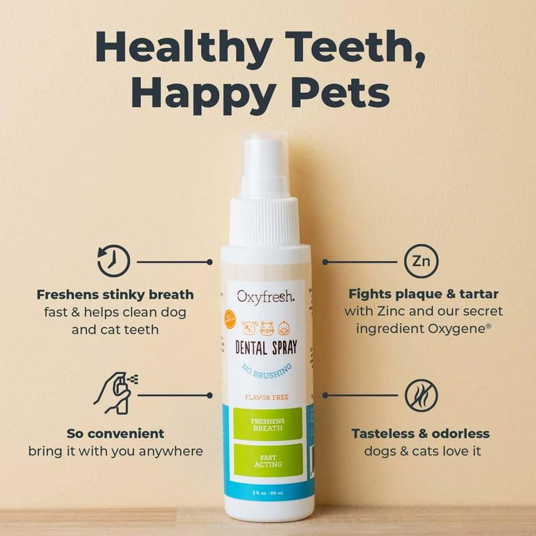 Oxyfresh Pet Dental Spray Advanced Bad Breath Eliminator Plaque Buildup Remover Mouth Freshener for Dogs and Cats Walmart