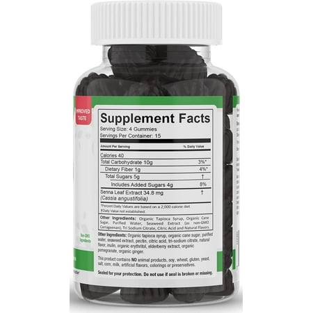 Maxi Health Kosher Laxative Gummies Senna Extract - Fruit Flavor - 60 Gummies