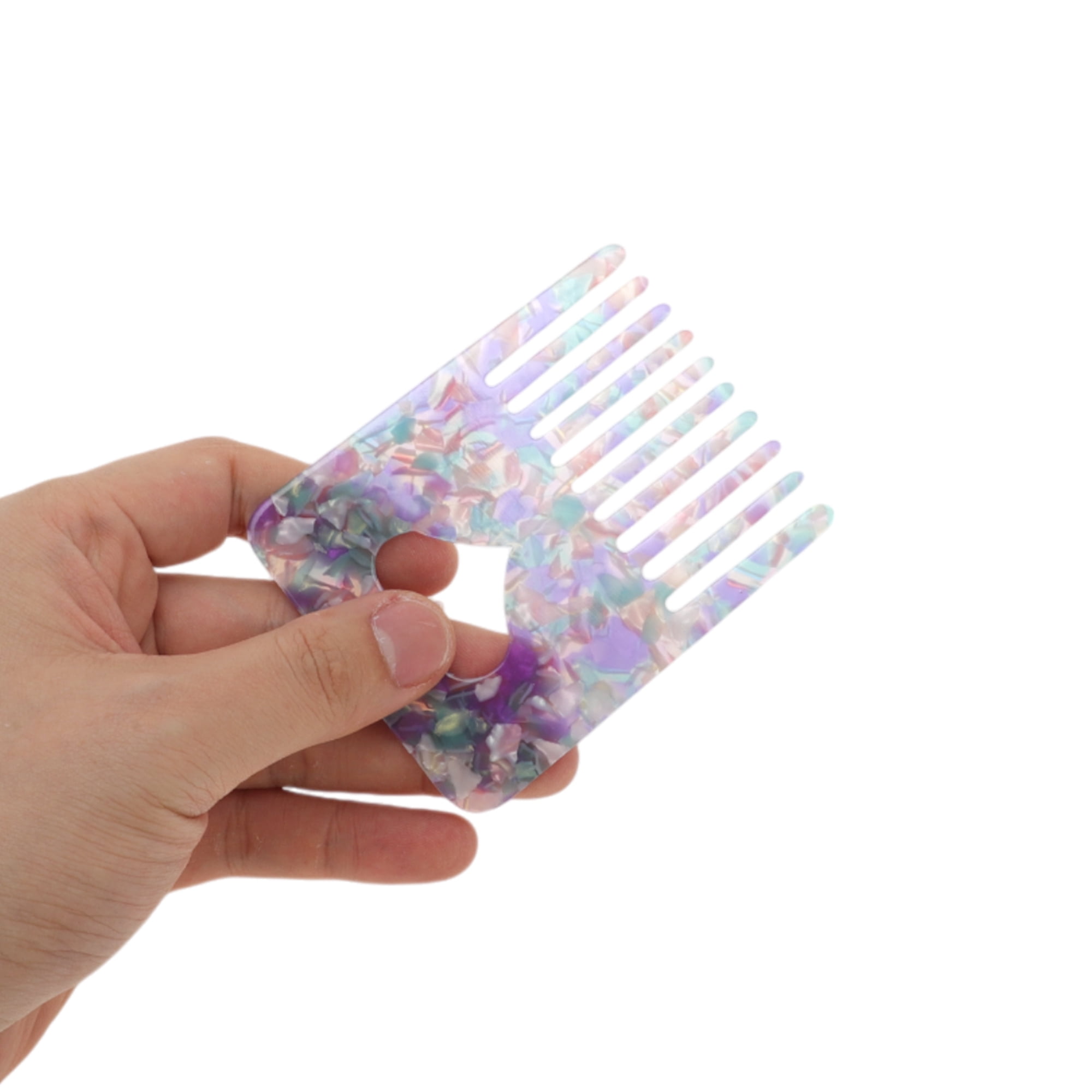 Unique Bargains 1 Pc Portable Heart Shaped Hair Insert Comb for All Hair Types Purple