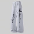 thumbnail image 5 of CONZONE Men's Baggy Sweatpants Gothic Wide Leg Pants for Men Trendy Elastic Waist Graphic Y2K Soft Streetwear Joggers With Pocket, 5 of 5