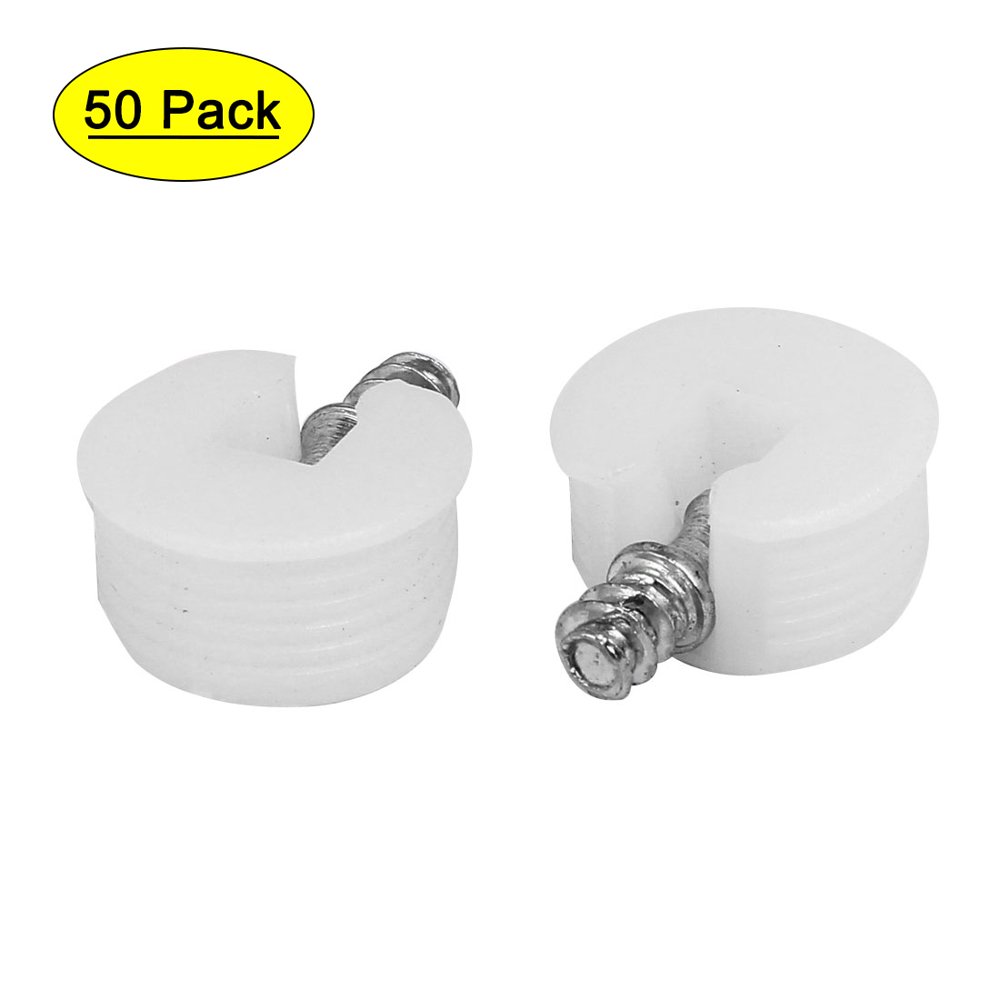 20mm Dia Round Shape Screw in Type Shelf Support Bracket Pins White