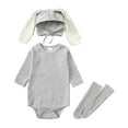 thumbnail image 2 of Odeerbi Baby Girls Boys Clothes Baby Rompers Autumn Spring Cute Rabbit Romper 2024 Long Sleeve Button Sweatshirt Jumpsuits With Hat Socks, 2 of 8