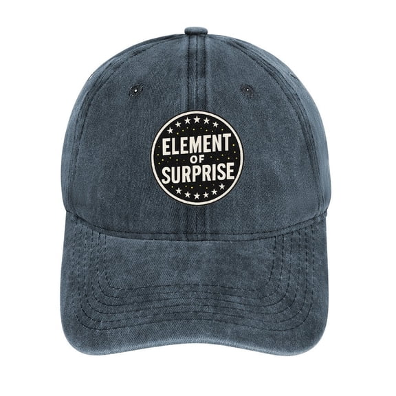 Ah The Element Of Surprise Navy Baseball Cap for Men Women, Adjustable Snapback Hats Cotton Hat