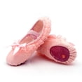 thumbnail image 6 of Girls' lace ballet shoes Children's dance shoes with soft soles adult training cat claw shoes yoga shoes Ballet slippers pink (Twill lace meat pink,34), 6 of 6