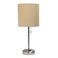 thumbnail image 1 of LimeLights Stick Lamp with Charging Outlet and Fabric Shade, 1 of 5