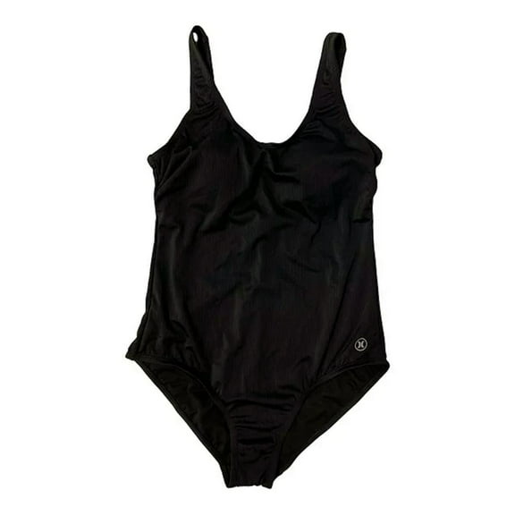 Hurley Women's 4 Way Stretch One Piece UPF 50  Swimsuit (Black, S)