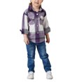 thumbnail image 2 of Family Matching Flannel Plaid Shirt Mommy and Me Long Si Lapel Plaid Velvet Casual Party Spring Buttons Cardigan, 2 of 4