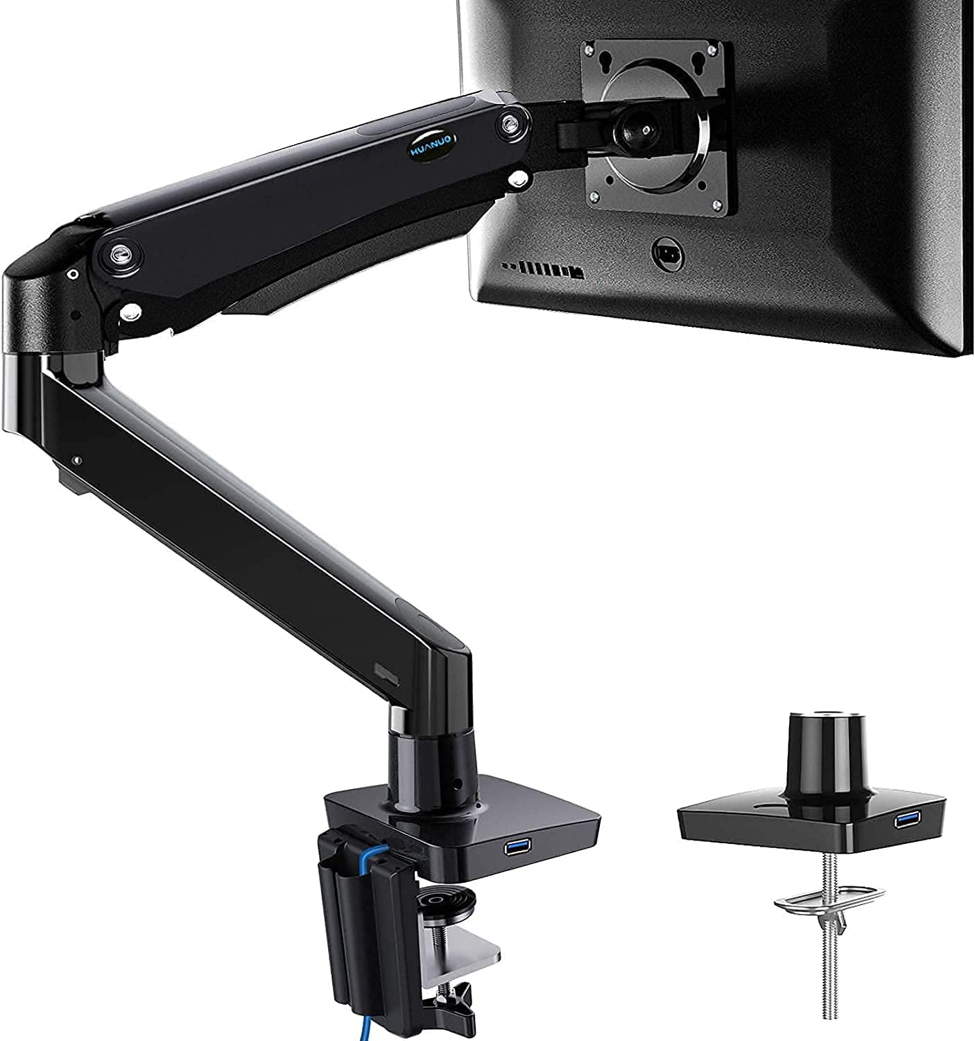 Adjustable Single Arm Desk VESA Mount with Clamp Monitor Mount Stand Grommet 