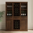 thumbnail image 3 of 24 Wine Bar Cabinet,Farmhouse Wine Bar Cabinet Buffet Cabinet & Sideboard Cupboard for Living,Dining Room,Walnut Brown, 3 of 7