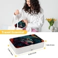 thumbnail image 5 of Wolf Portable PU Leather Necklace Organizer Box with Removable Compartment, Earring Holder, and Jewelry Display, 5 of 6