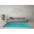 thumbnail image 3 of Ahgly Company Indoor Square Oriental Light Blue Industrial Area Rugs, 5' Square, 3 of 4