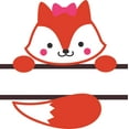 thumbnail image 2 of Cute Fox Foxes Animal Bow Ribbon Customized Wall Decal - Custom Vinyl Wall Art - Personalized Name - Baby Girls Boys Kids Bedroom Wall Decal Room Decor Wall Stickers Decoration Size (30x30 inch), 2 of 2
