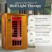 Dynamic Saunas Andora 2-Person Low EMF FAR Infrared Sauna, Canadian Hemlock