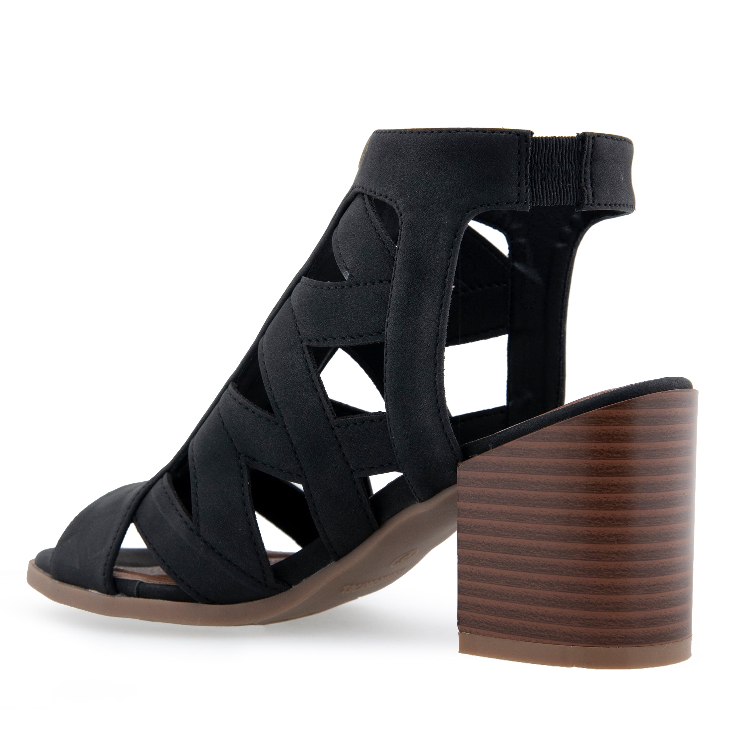 Alexis Bendel Ladies Black Nubuck Leather Heel Sandals Size 6.5