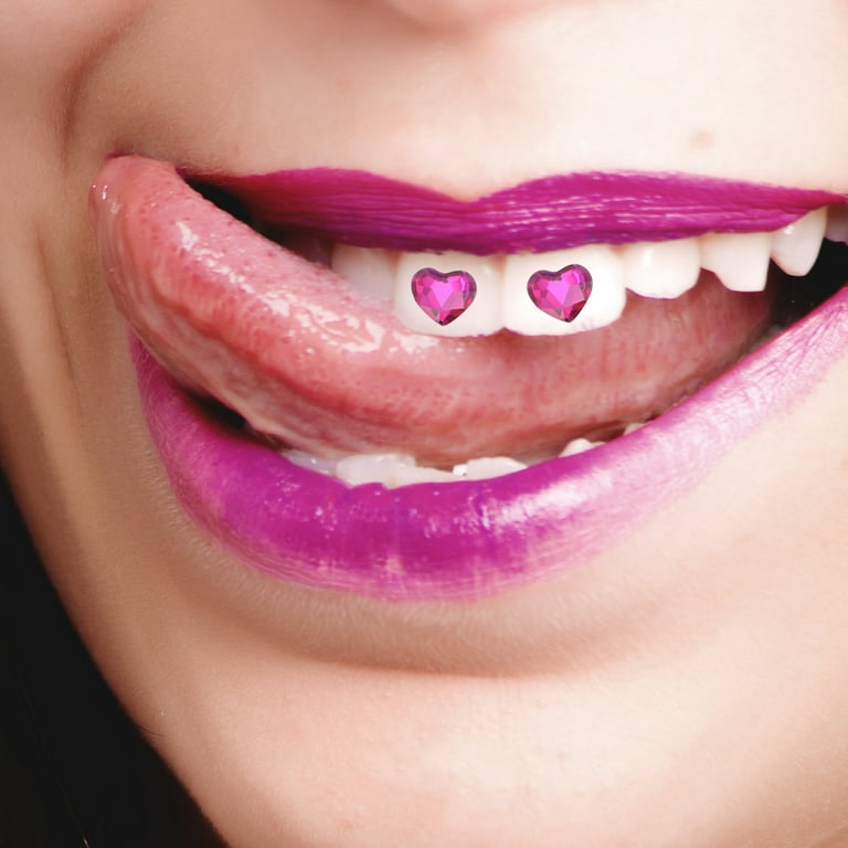 10pcs Love Heart Teeth Gems Crystal Teeth Jewelry Nails Gems Tooth Jewelry  Gems